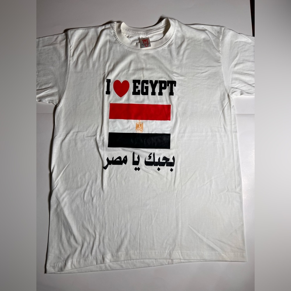 Red and White Short Sleeve Egypt Tee